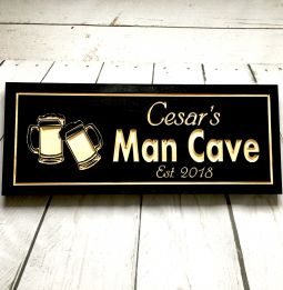 Custom Man Cave Bar Sign with Beer Mugs